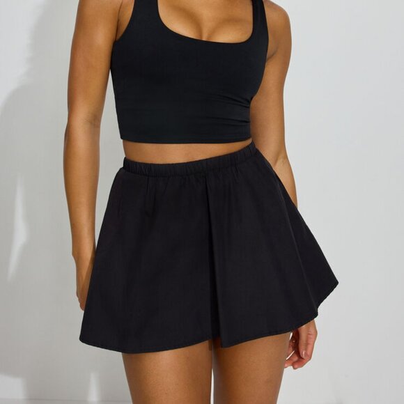 Jet Black Poplin Skort 100% cotton - Picture 6 of 6